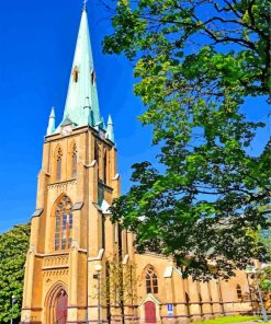 Sweden Gothenburg Haga Kyrka Church paint by numbers