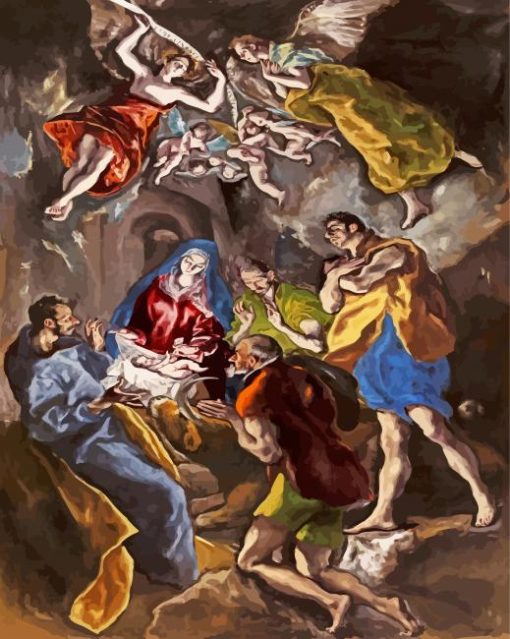 The Adoration Of The Shepherds El Greco paint by numbers