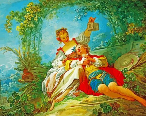 The Happy Lovers Fragonard paint by numbers