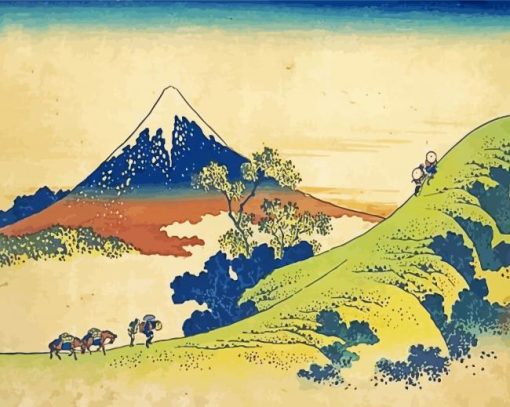 The Inume Pass In Kai Province By Hokusai paint by numbers