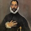 The Nobleman With His Hand On His Chest By El Greco paint by numbers