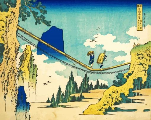 The Suspension Bridge By Hokusai paint by numbers