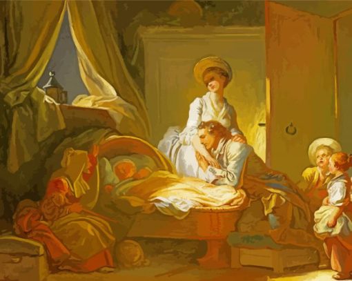 The Visit To The Nursery By Fragonard paint by numbers