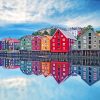 Trondheim Norway Buildings paint by numbers