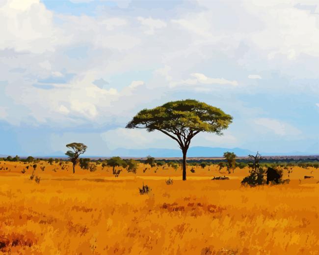 Tsavo East National Park Kenya Africa paint by number