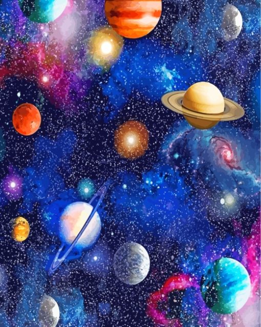 Universe Planets paint by numbers