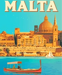 Valetta Malta Poster paint by number