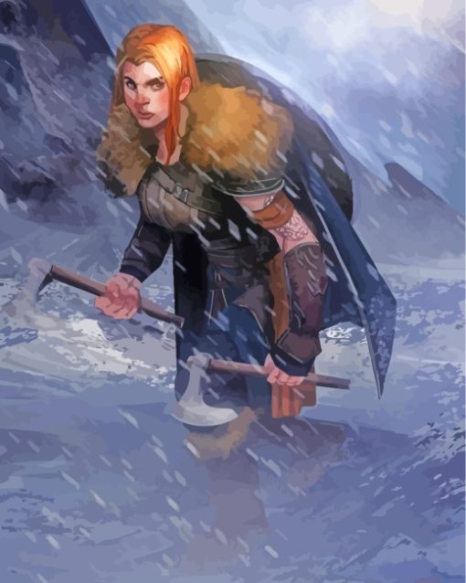 Viking Warrior Woman paint by numbers