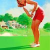 Vintage Golfer Woman paint by number