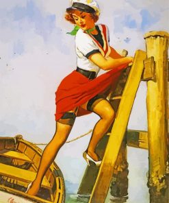 Vintage Sailor Girl paint by numbers