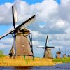 Windmills At Kinderdijk paint by numbers