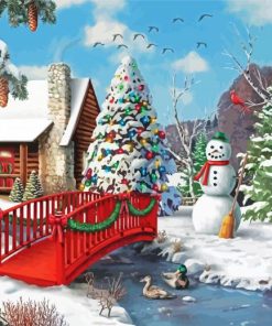 Winter Christmas Home paint by numbers