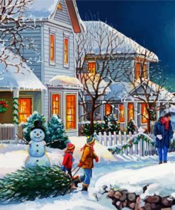 Winter Snow Holiday paint by numbers