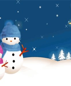 Winter Snowman paint by number