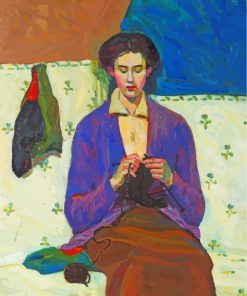 Woman Knitting Art paint by numbers