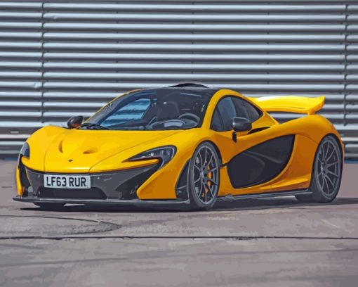 Yellow Mclaren Car paint by numbers