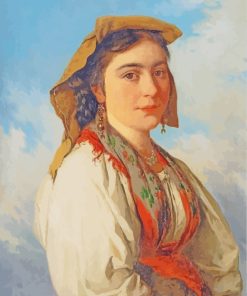 Young Italian Woman Portrait paint by numbers