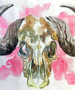 Abstract Buffalo Skull paint by numbers