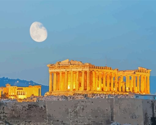 Acropolis Of Athens Greece paint by number