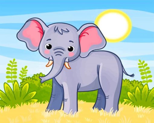 Adorable Elephant paint by numbers