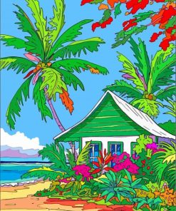 Aesthetic Hawaiian Landscape paint by numbers