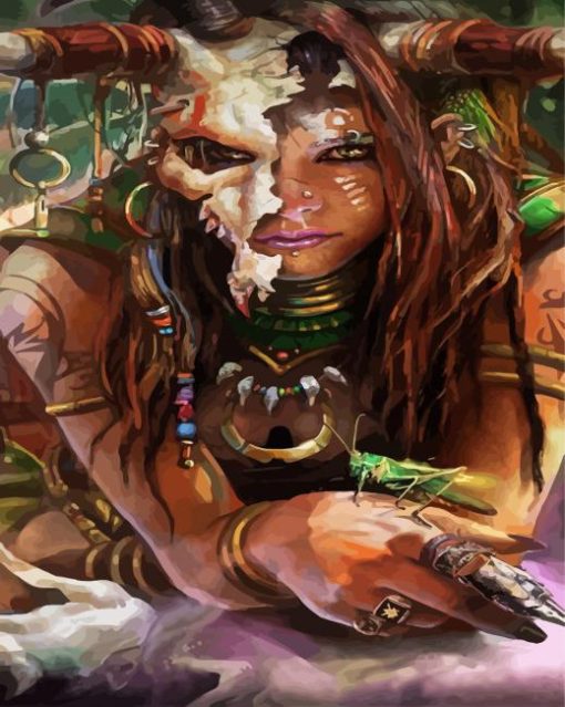 Aesthetic Celtic Druid Female paint by number