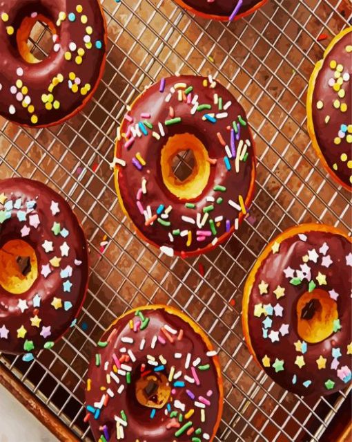 Aesthetic Chocolate Doughnuts paint by numbers