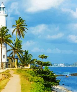 Aesthetic Galle Fort Lighthouse paint by numbers