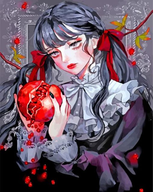 Aesthetic Gothic Girl paint by numbers