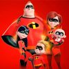 The Incredibles Disney Animated Movie paint by numbers