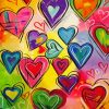 Aesthetic Colorful Hearts paint by numbers