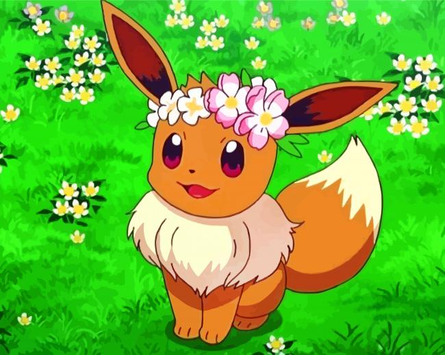 Pokemons Pikachu Eevee Poster NEW Paint By Numbers - Paint By Numbers