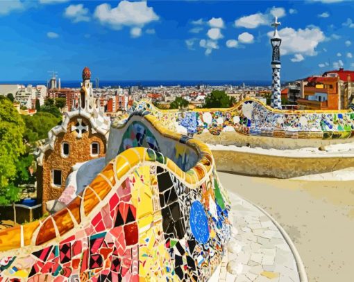 Aesthetic Gaudi Building paint by number
