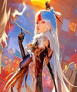 Aesthetic Genshin Character paint by numbers