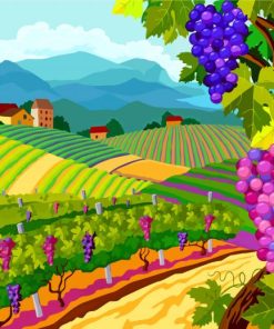 Aesthetic Grapes Landscape paint by numbers