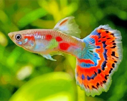 Aesthetic Guppy Fish paint by numbers