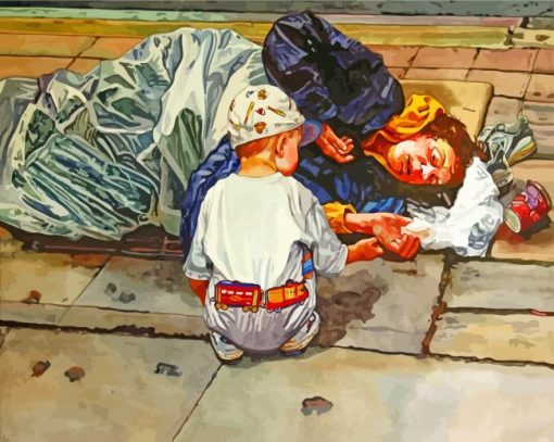 Homeless Family paint by numbers