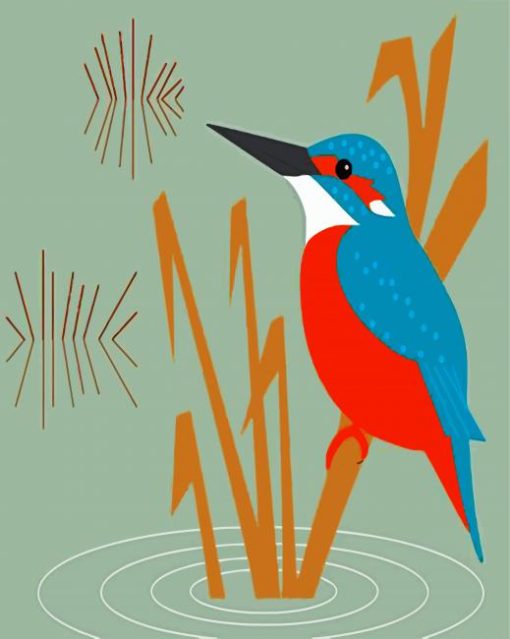 Aesthetic Kingfisher Art paint by numbers