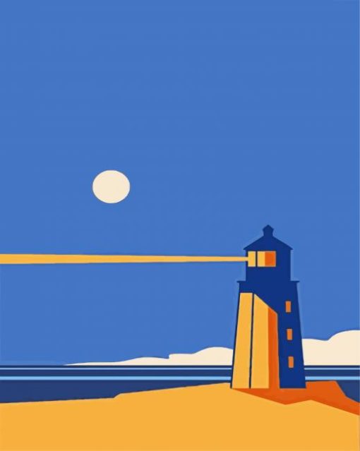 Aesthetic Lighthouse Illustration paint by numbers