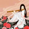 Aesthetic Woman Playing Flute paint by number