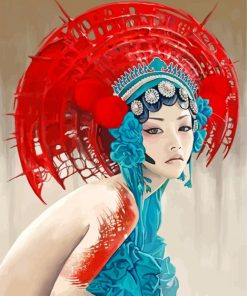 Asian Woman Wewaring A Headdress paint by numbers