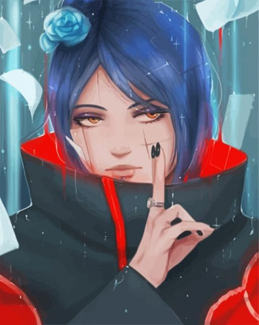 Beautiful Konan From Naruto Anime paint by number