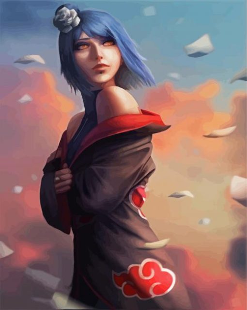 Beautiful Konan From Naruto paint by number