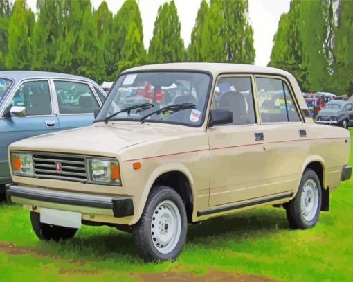 Beige Lada Car paint by numbers