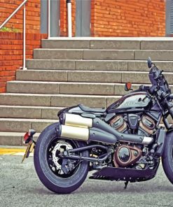 Black Harley Motorcycle paint by numbers