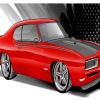Black And Red Gto Car paint by numbers