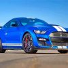 Blue Ford Shelby Gt500 paint by numbers