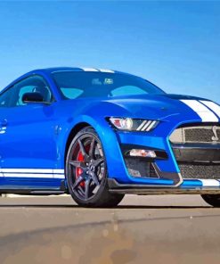 Blue Ford Shelby Gt500 paint by numbers