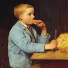 Boy Eating Bread paint by number