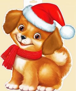 Christmas Dog paint by number